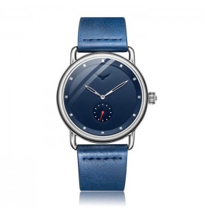 Analog Boy's Watch With Leather Blue Strap